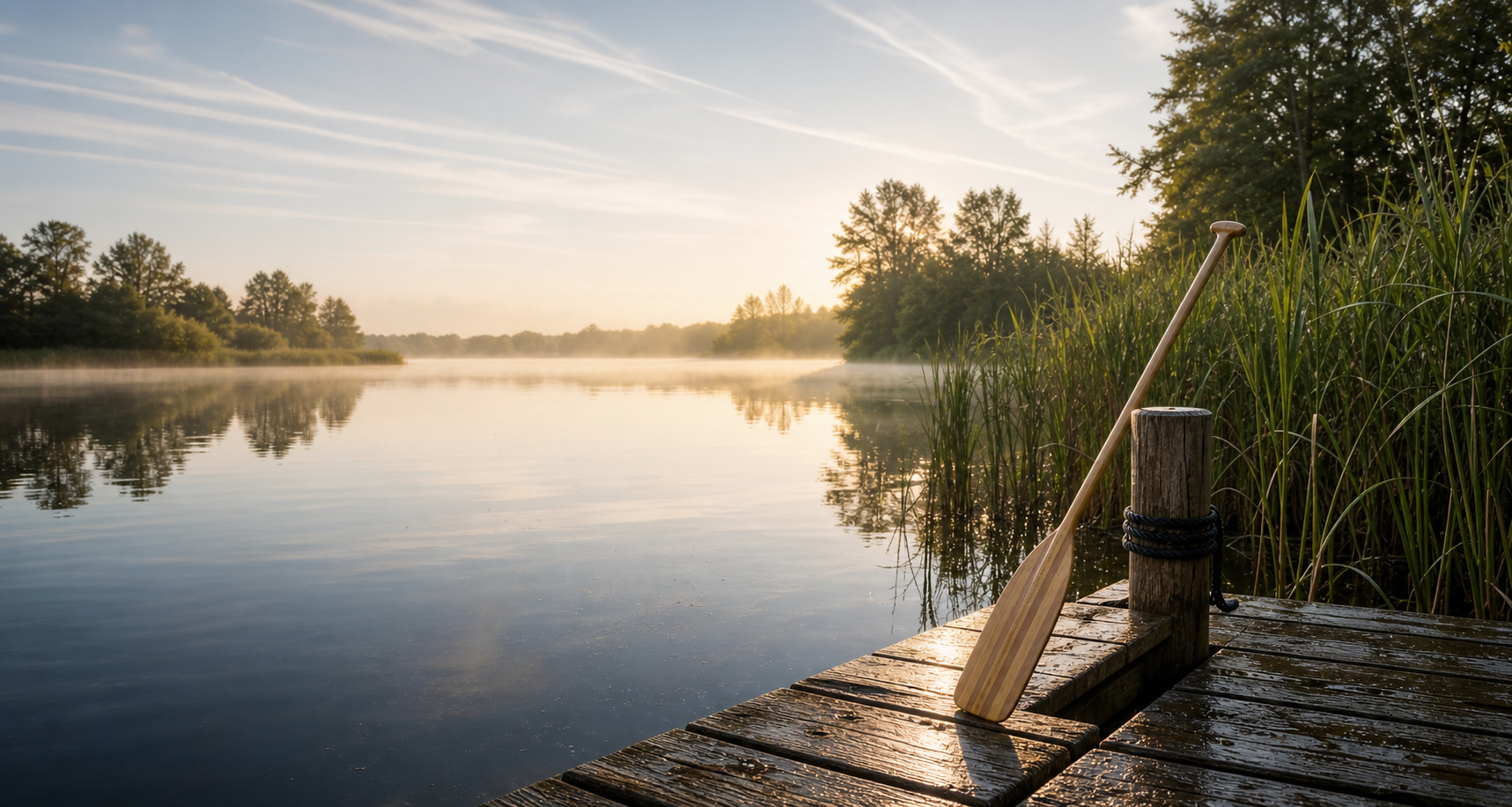 Morgenstimmung am Steg an der Havel in Brandenburg